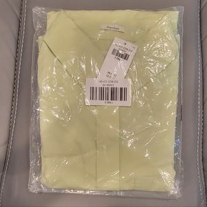 Oversized Poplin Button-Up Shirt Lime XS